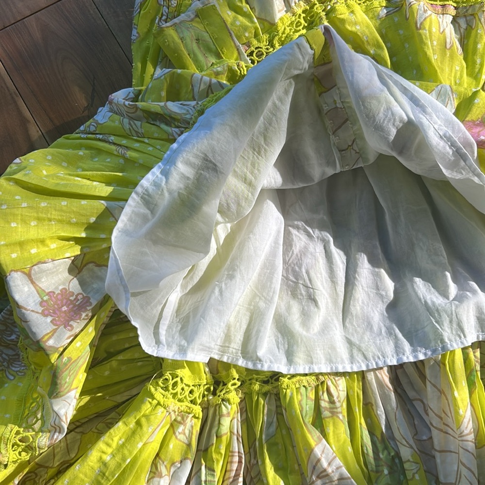 FARM Rio Dress in Vibrant Yellow and White - Picture 6 of 6